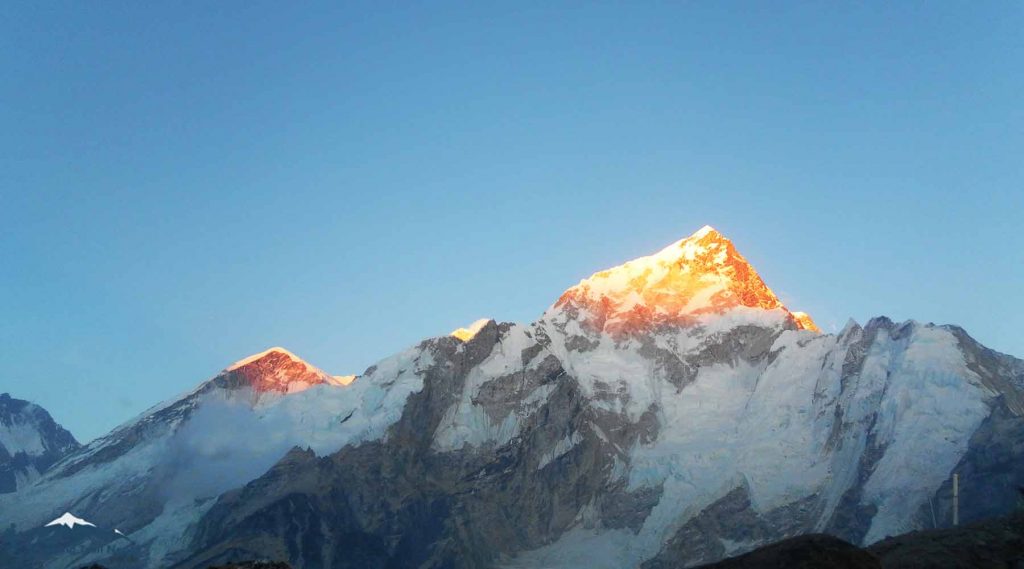 Sunset on Nuptse from Gorekshep