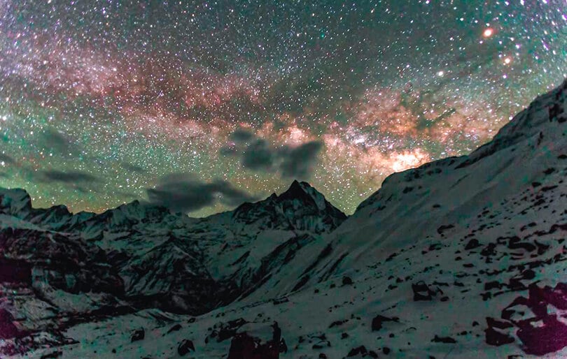 Pictures Luring You Into Nepal Starry Sky from Annapurna Base Camp