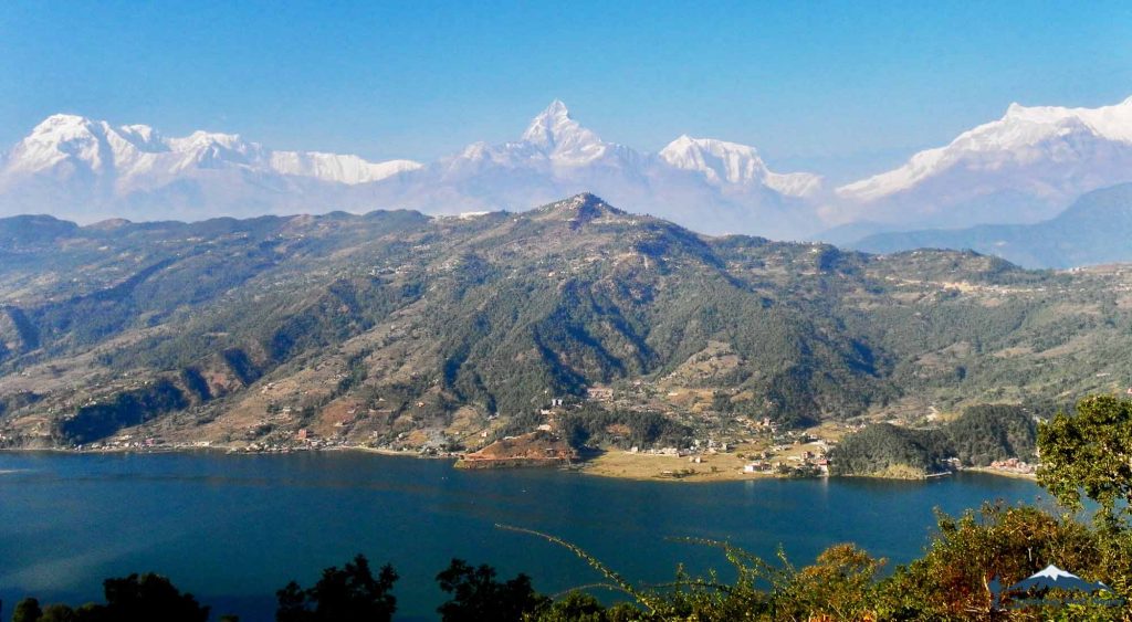 View from Pokhara World Peace Stupa